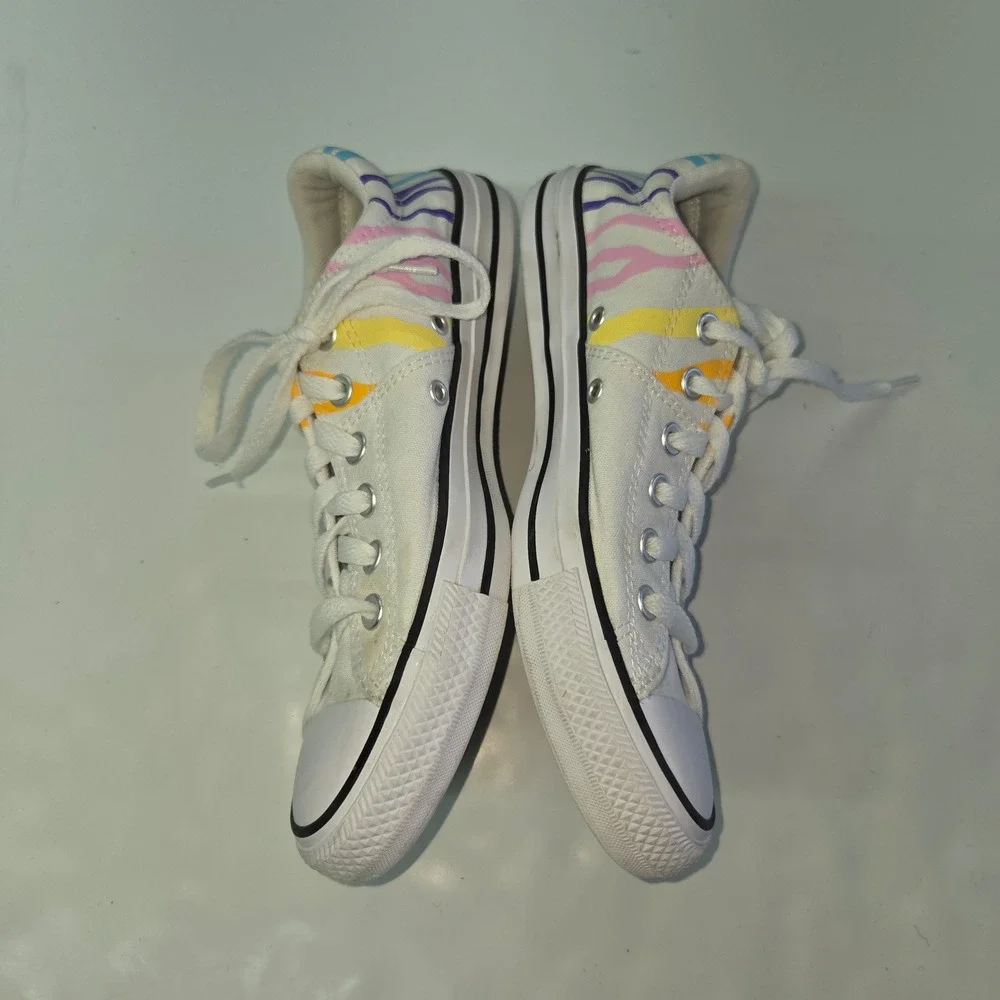 Converse Chuck Taylor‎ All Star Low Canvas Shoes White Rainbow Stripe Women 8.5 - Picture 9 of 12